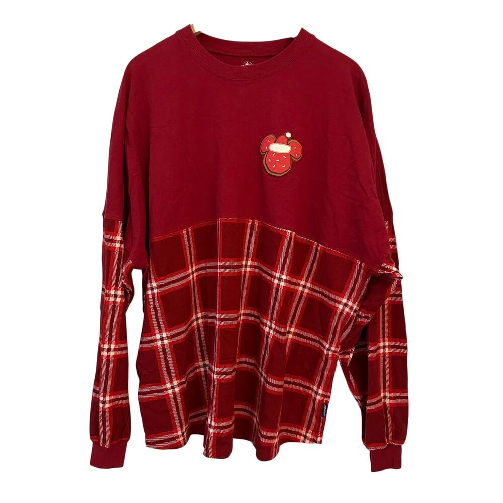 Disney Parks Red Micky Mouse Cookie Seasons Greetings Spirit Jersey Size XXL